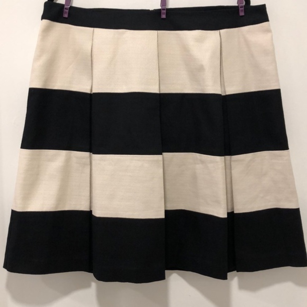 Boden Cream Black Skirt Pleated 14L